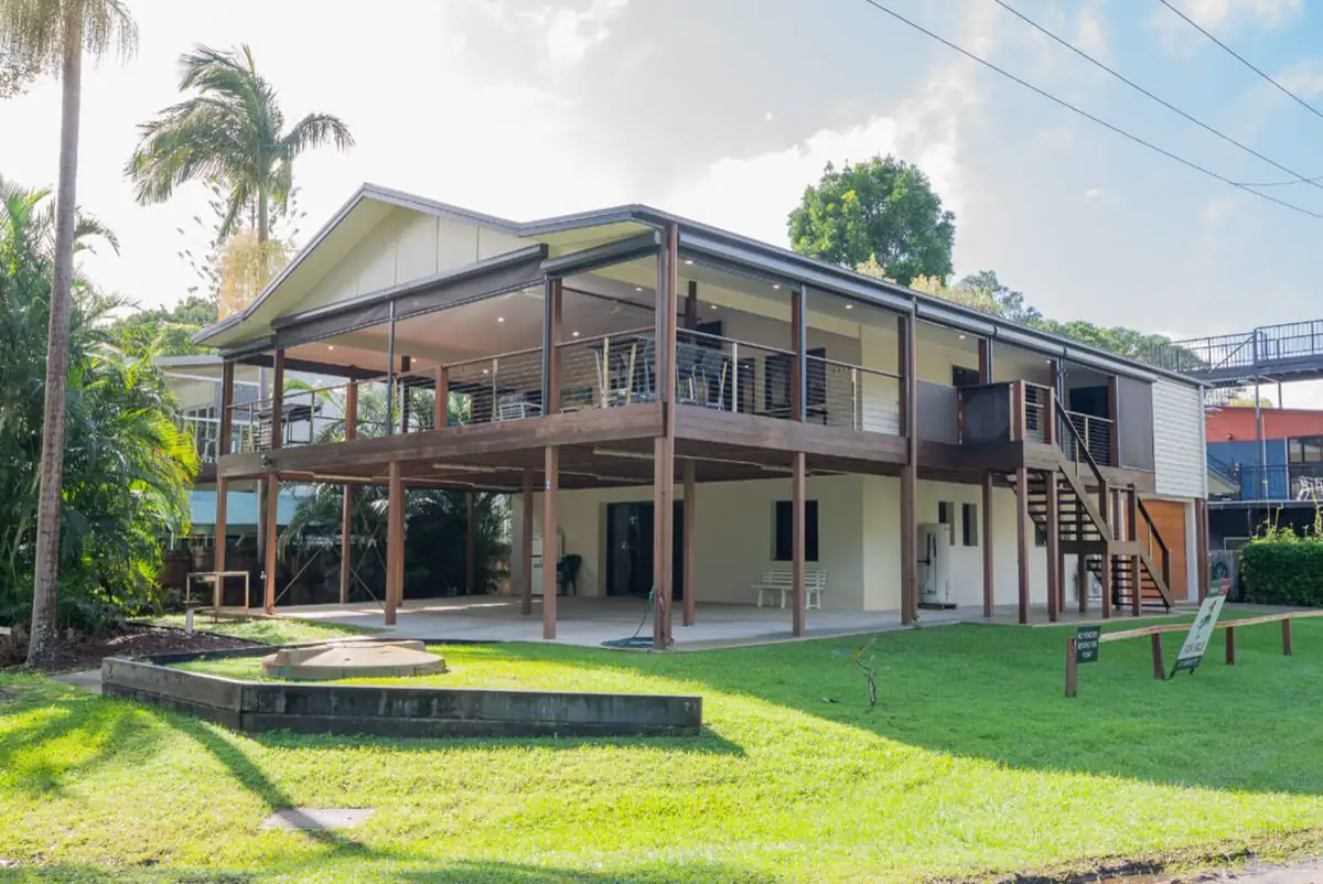 Illustrative photo of a house with a timber deck. Not a Crestline project.